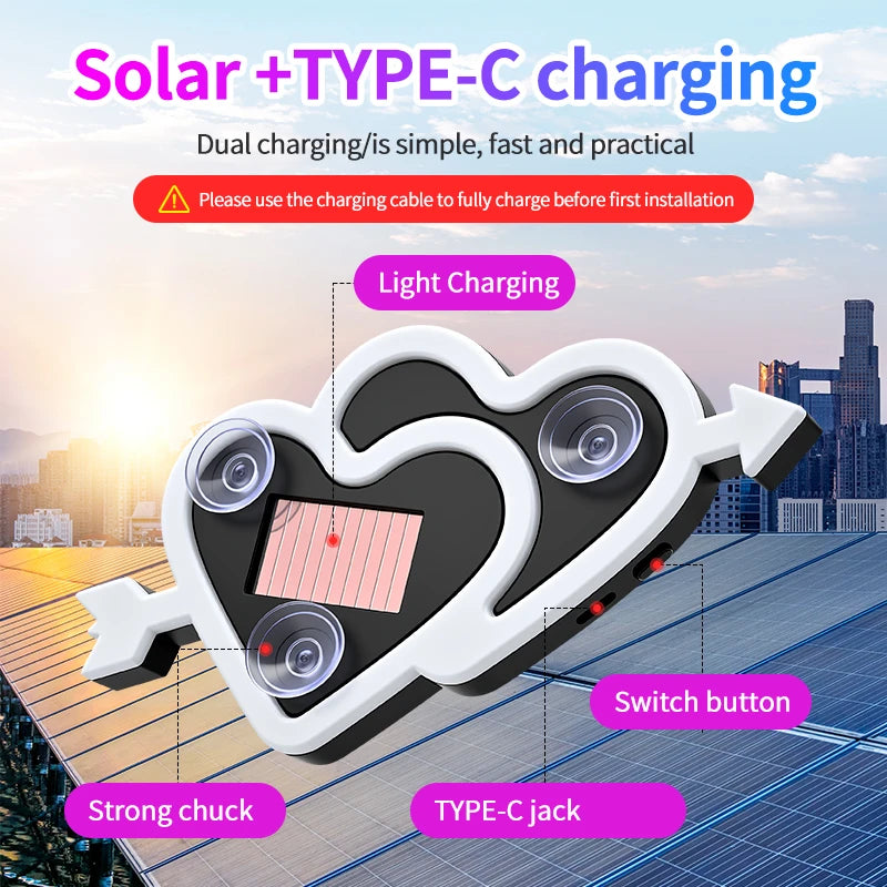 Solar-Powered RGB Car Window Ambient Light