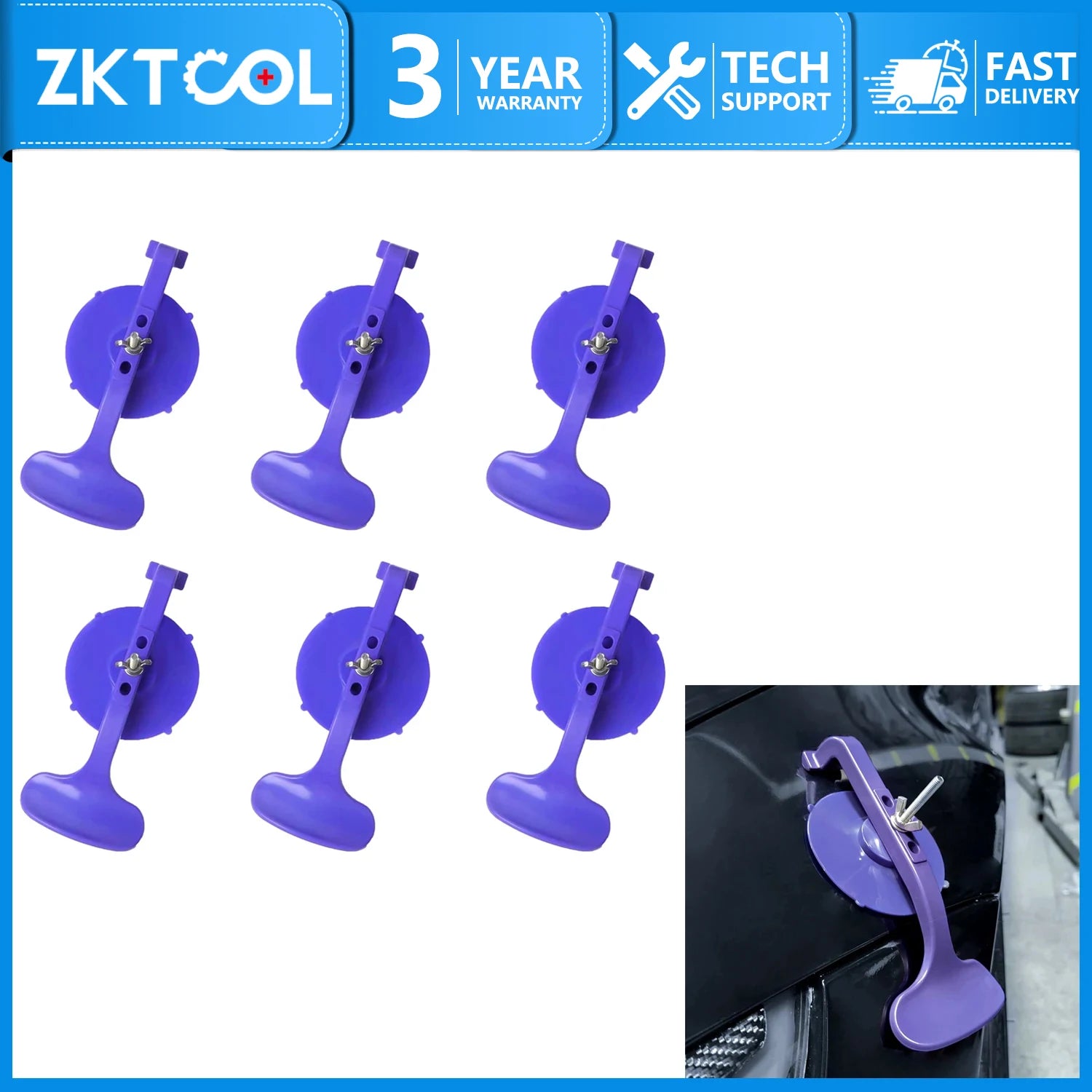 6-piece Suction-Cup Windshield and Convertible-Top Clamp Kit
