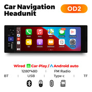 6.86-Inch 1-DIN Wireless CarPlay and Android Auto Car Stereo with SWC Support