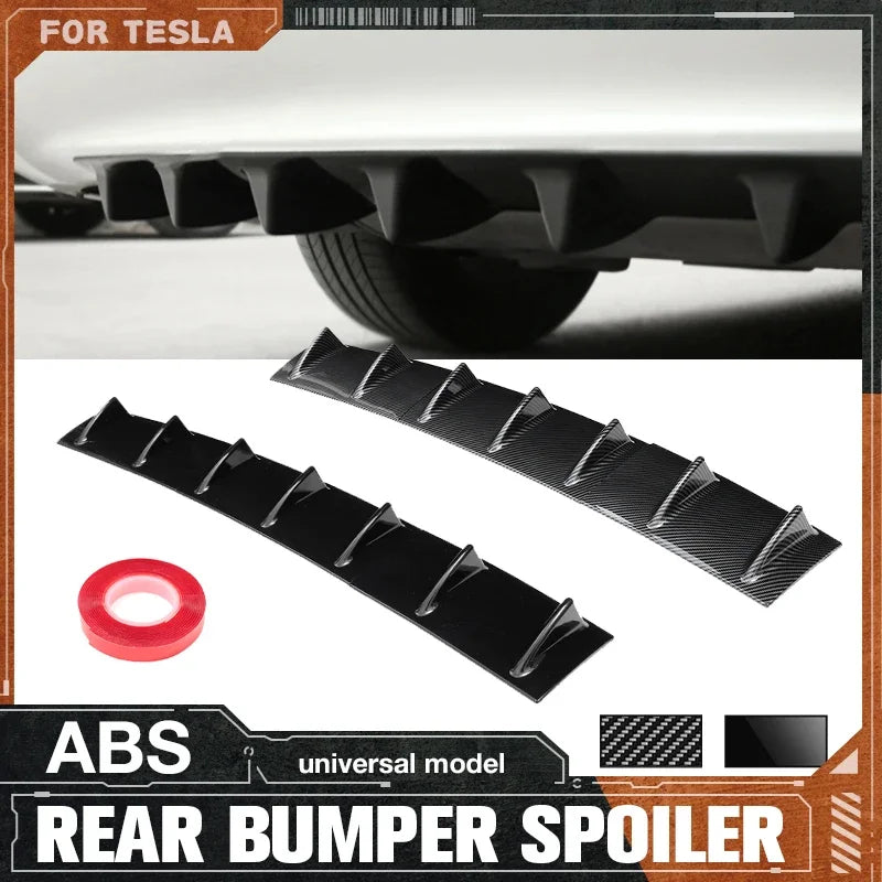 3-Piece Universal Rear Bumper Shark-Fin Diffuser Set