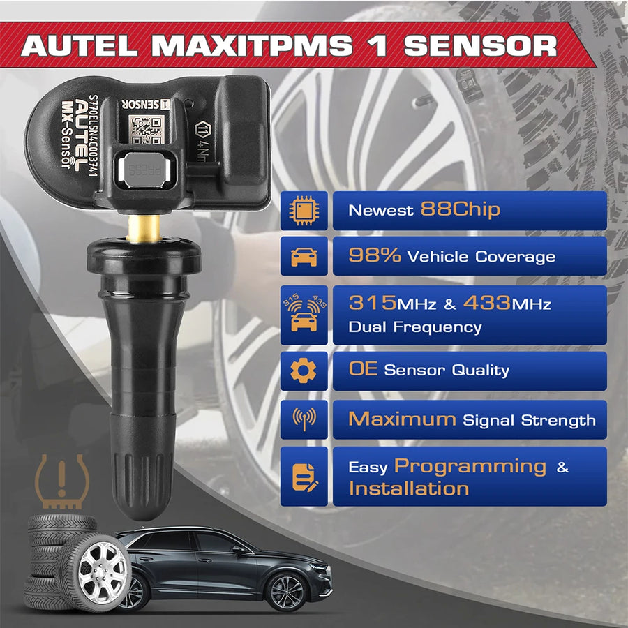 Autel MX-Sensor 315MHz/433MHz Programmable TPMS Sensor