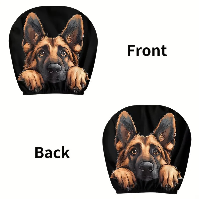 2-Piece Border Collie Sheepdog Print Universal Car Headrest Covers