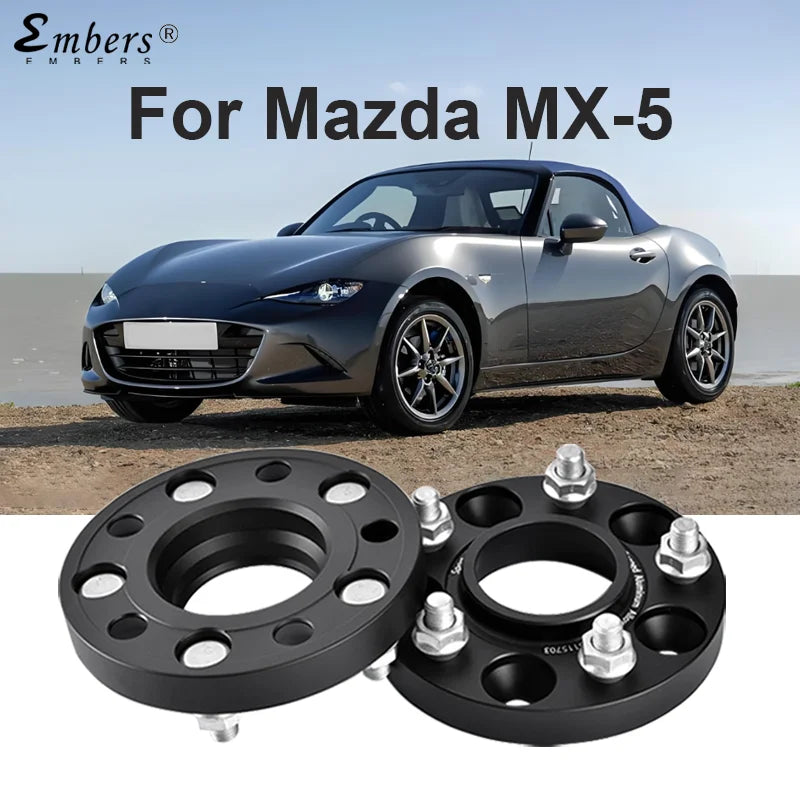 M12X1.5 Wheel Spacers for Mazda MX-5 PCD 4X100 CB 54.1 Black Forged 2015-2026