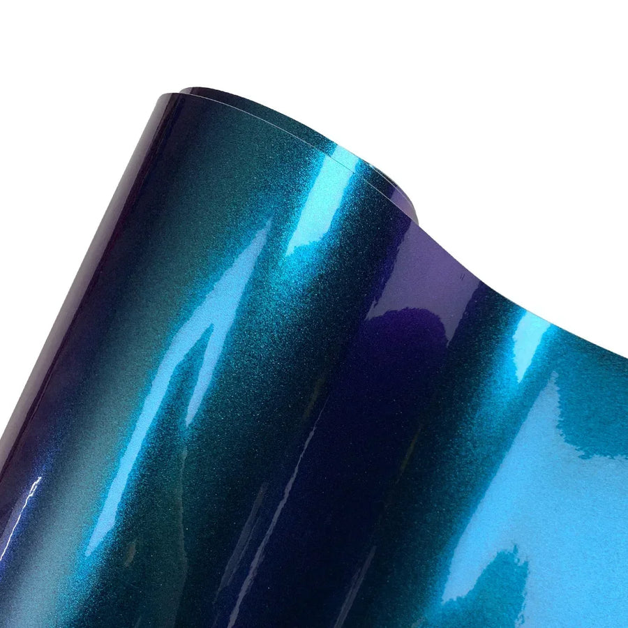 Purple-to-Blue Sparkle Chameleon Vinyl Wrap Film