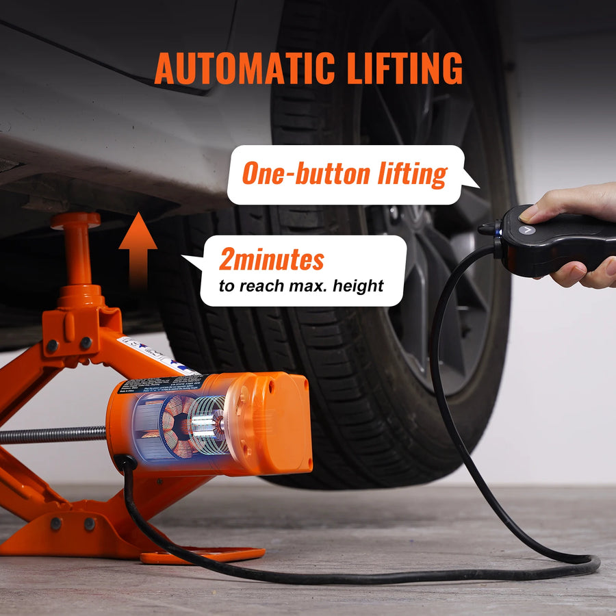 3-Ton 12V Electric Scissor Jack with Optional Impact Wrench