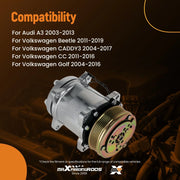 A/C Compressor & Clutch for Volkswagen Jetta & Golf 2005-2017