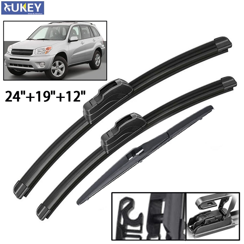 Front & Rear Windshield Wiper Blade Set for Toyota RAV4 -Present and Newer -Present 2000-2005