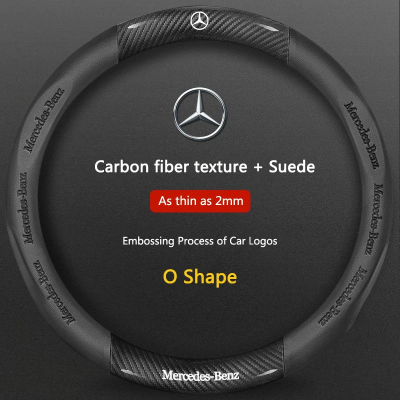 3D Carbon-Fiber-Texture Steering Wheel Cover – Mercedes-Benz