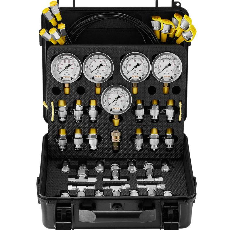 Hydraulic Pressure Test Gauge Kit for Excavators, Tractors and Machinery