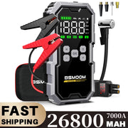 Portable Car Jump Starter with Power Bank and LED Light - Multiple Output Options