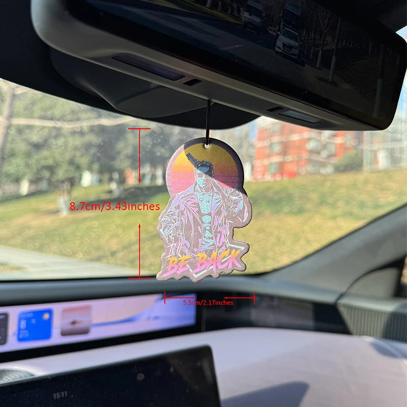 Retro Synthwave Terminator I'll Be Back Hanging Car Air Freshener