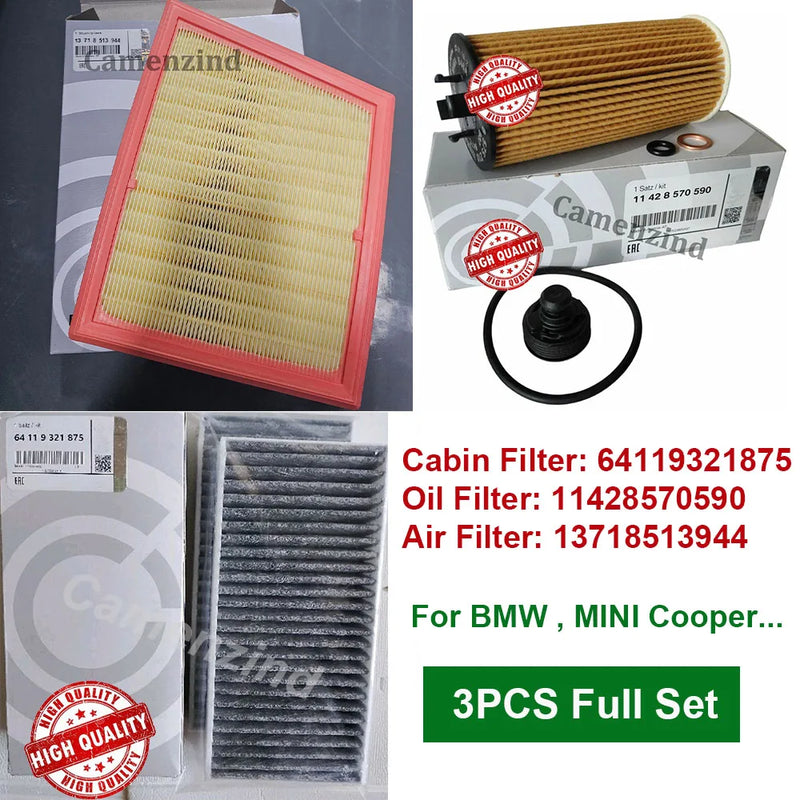 Engine, Cabin & Oil Filter Set for BMW MINI Cooper