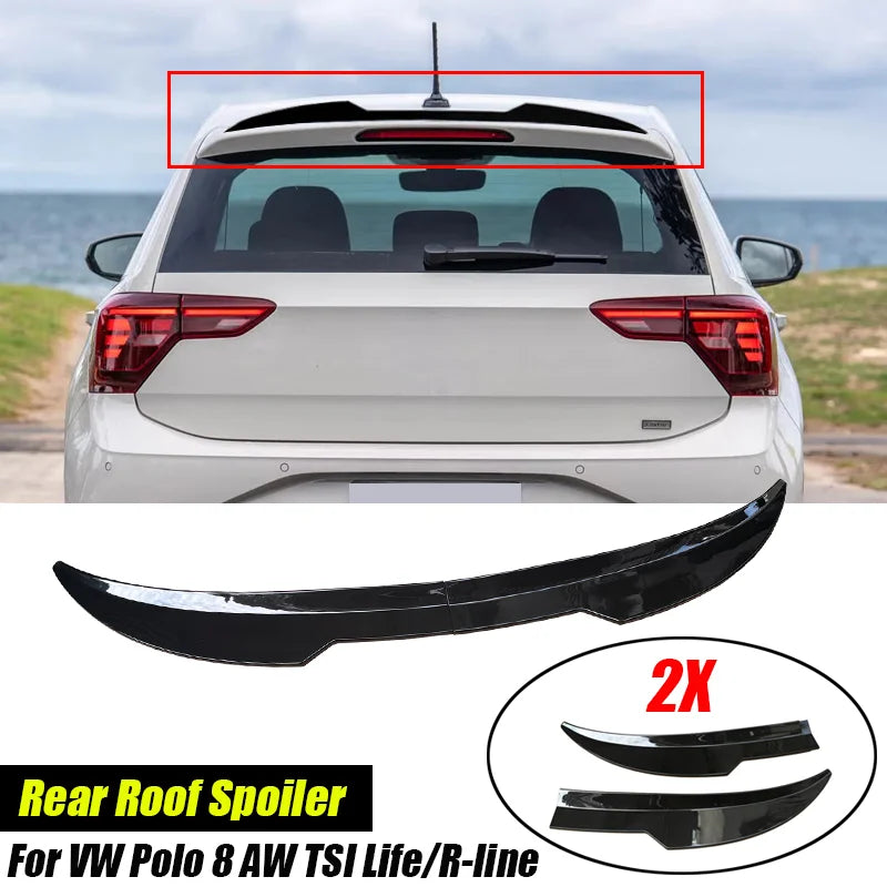 Gloss Black Rear Roof Spoiler for Volkswagen Polo