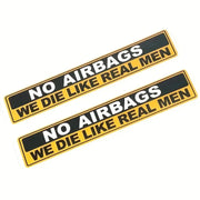 2-Piece “No Airbags, We Die Like Real Men” Car Decal Set