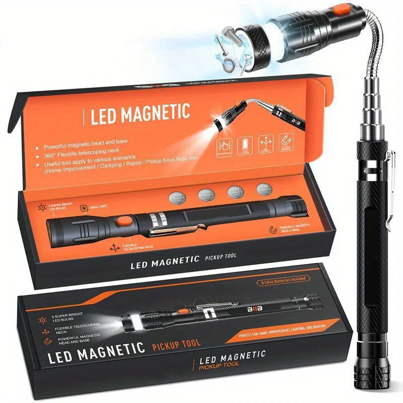 Aluminum LED Magnetic Pickup Tool