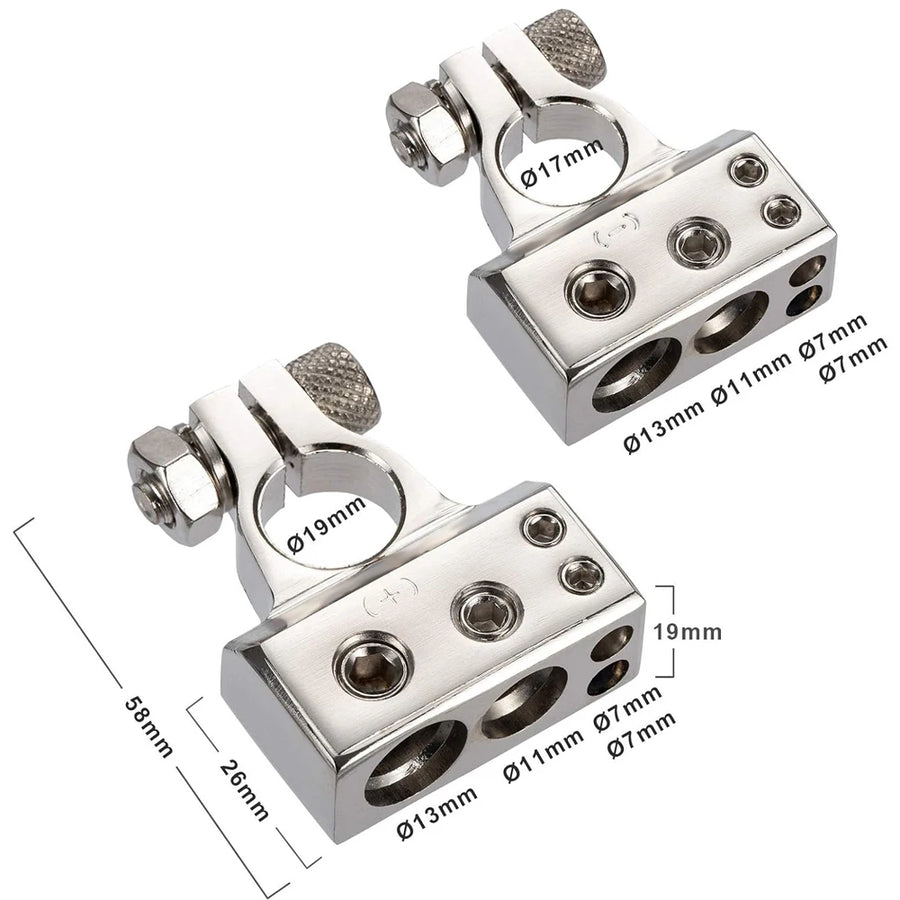 Positive and Negative Battery Terminal Connectors – 2 Pieces