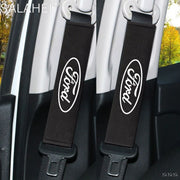 Suede Headrest Neck Pillow and Seat Belt Shoulder Cover Accessories for Ford Vehicles