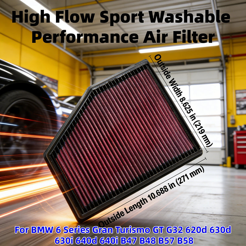 High-Flow Engine Air Filter for BMW 6 Series Gran Turismo