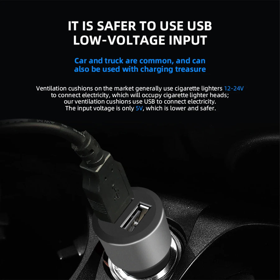 Universal 12V/24V Ventilated Cooling Car Seat Cushion
