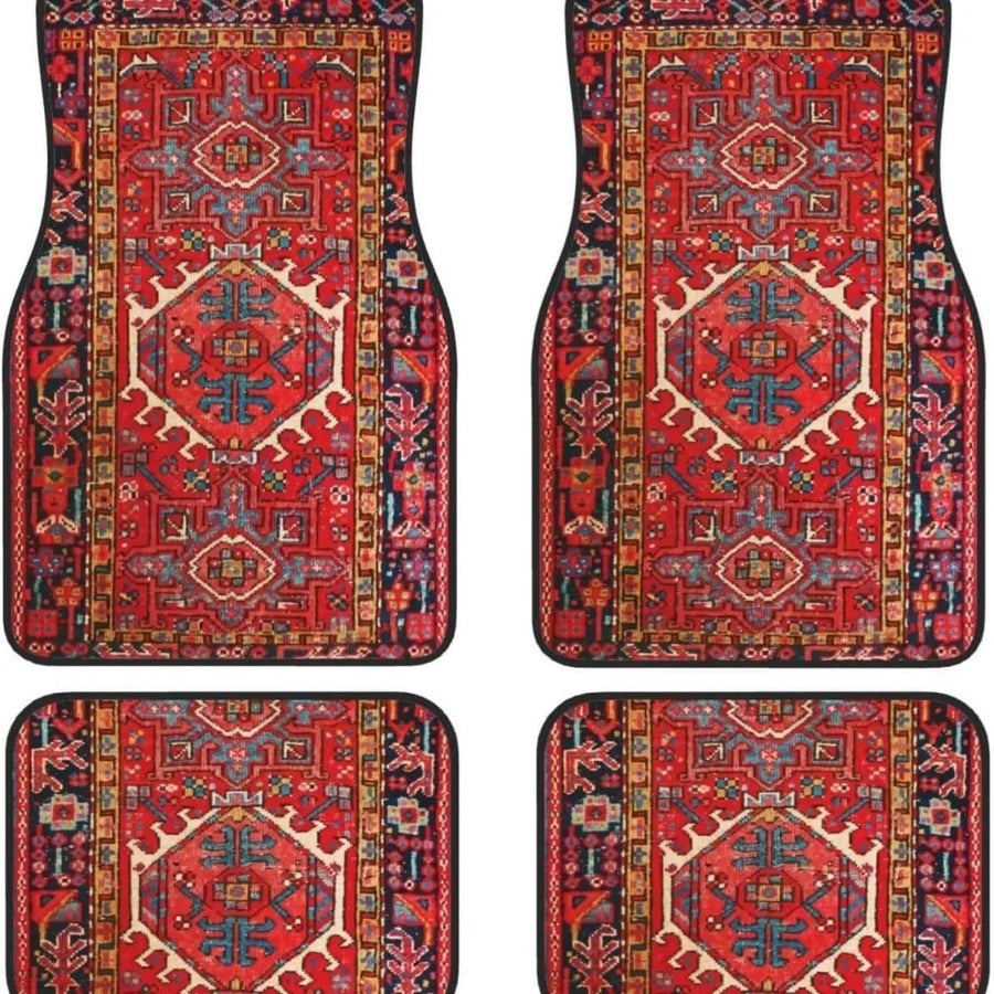 Bohemian-Style Universal Car Floor Mats – 4-Piece Set
