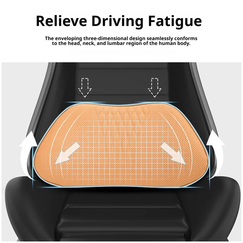Nappa Leather Mazda Car Headrest and Lumbar Support Pillow