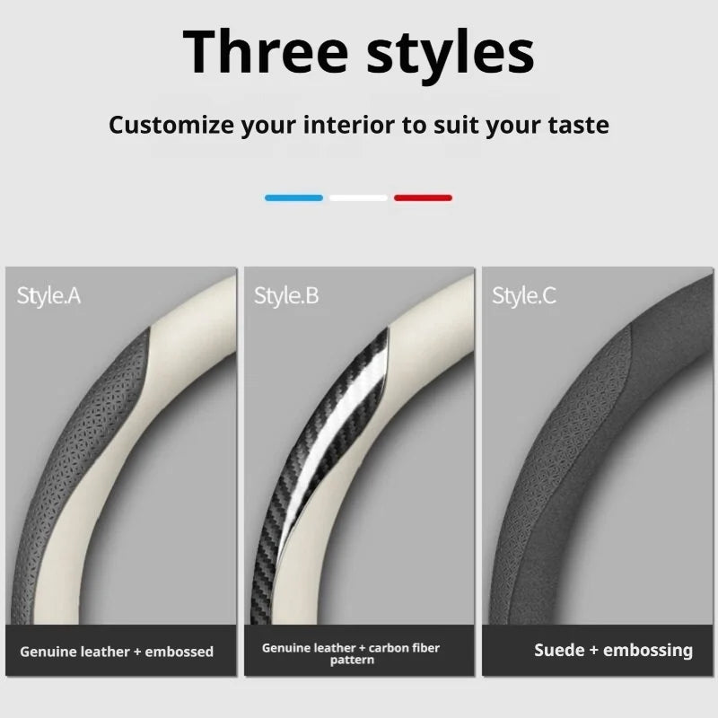 Steering Wheel Cover for BMW 3 4 5 7 Series E46 E90 E87 F20 F22 F45 F30
