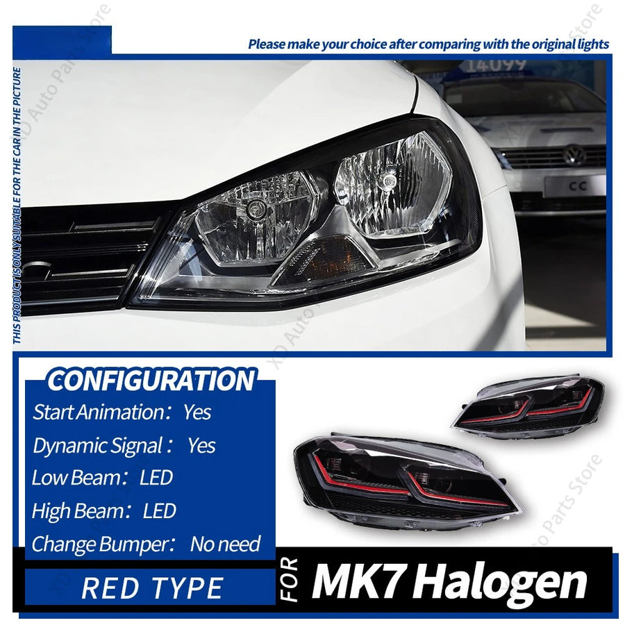 LED Projector Headlight Assembly for VW Golf 7 2013–2017