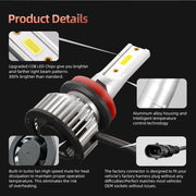 2-Piece H1/H4/H7/H11/H13/9004 LED Headlight Bulb – 6000K