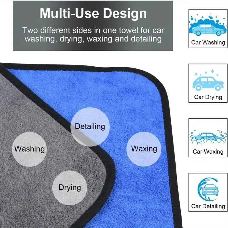 500 GSM Microfiber Car Wash and Drying Towel Set