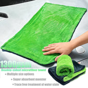 1300 GSM Dual-Color Microfiber Car Drying Towel