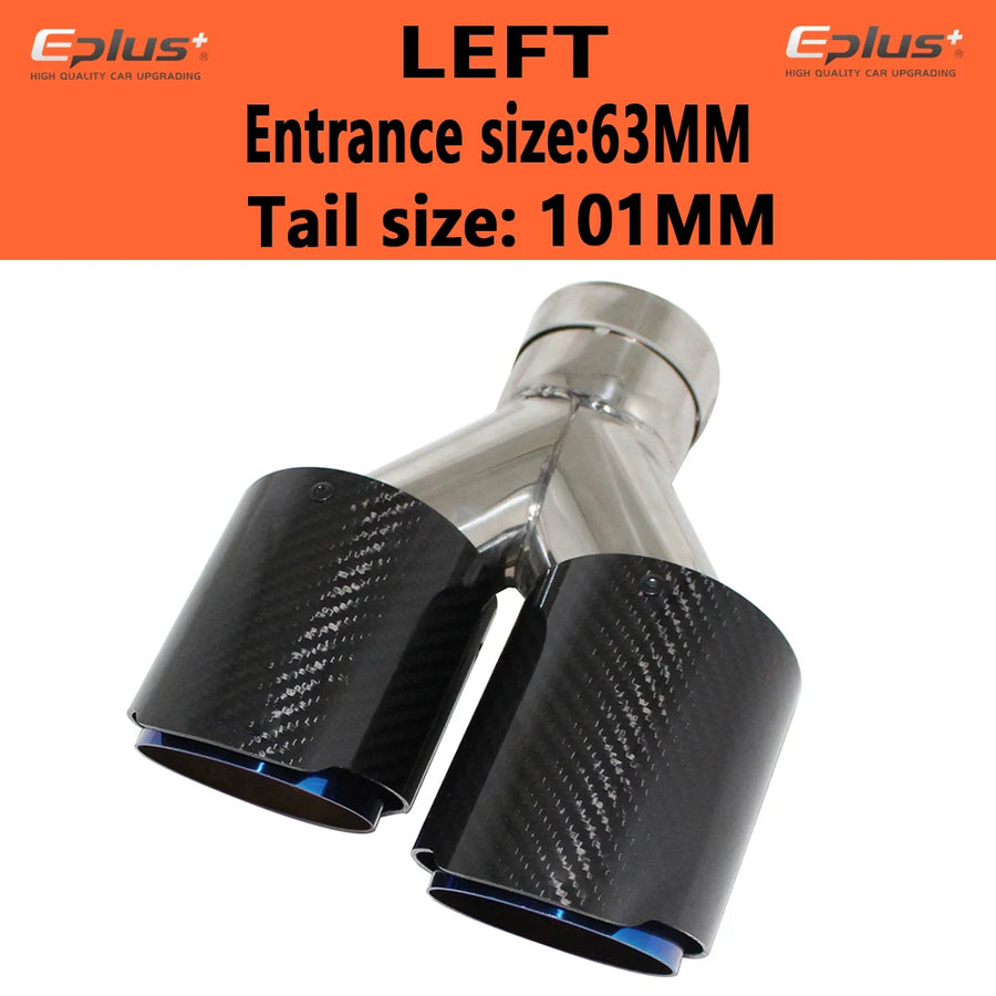 Universal Y-Shaped Dual-Outlet Carbon-Fiber & Stainless Steel Exhaust Tip