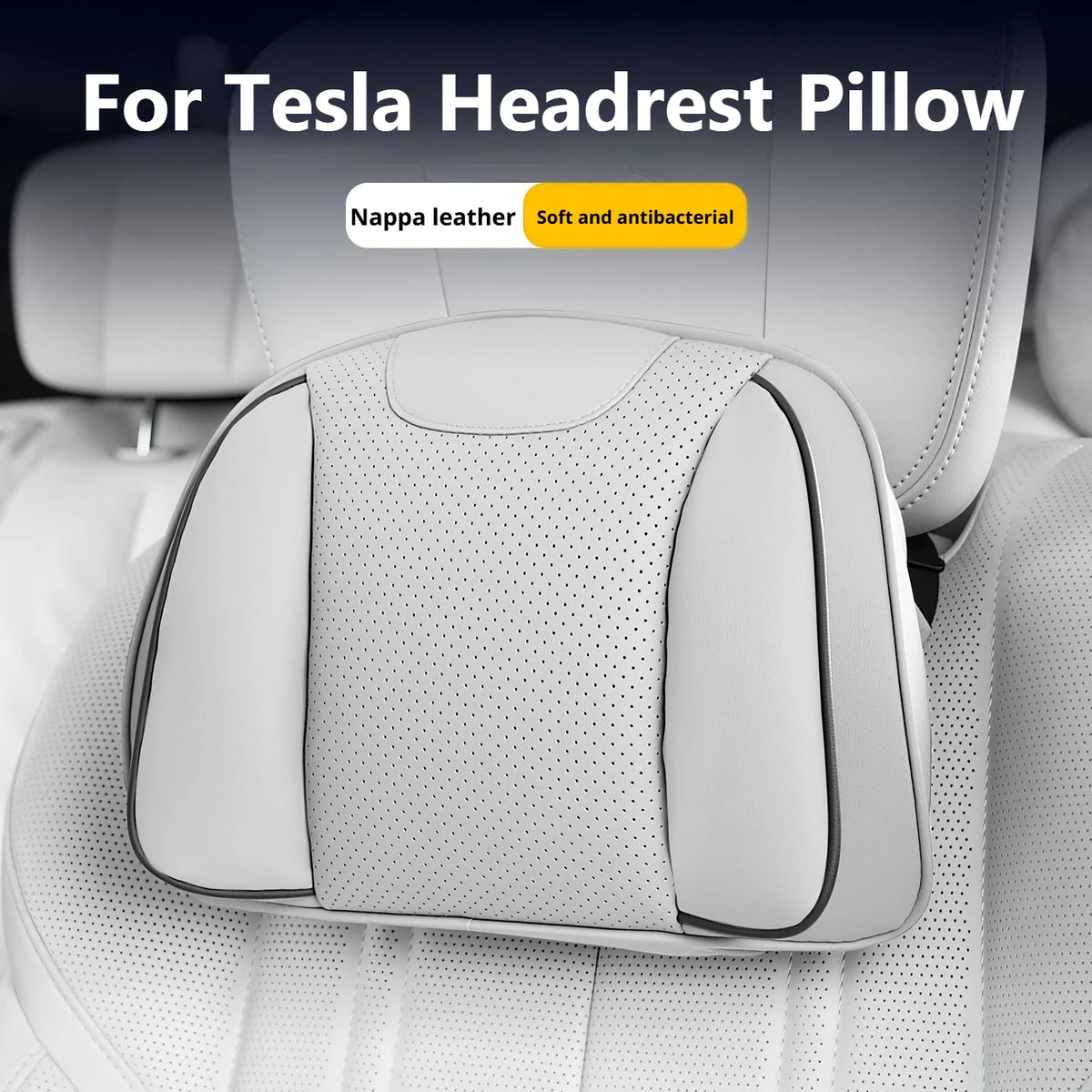 Tesla Car Headrest and Lumbar Support Pillow