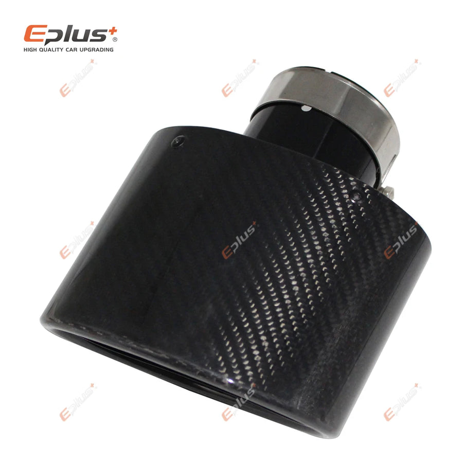 Universal Angled Oval Carbon-Fiber & Stainless Steel Exhaust Tip