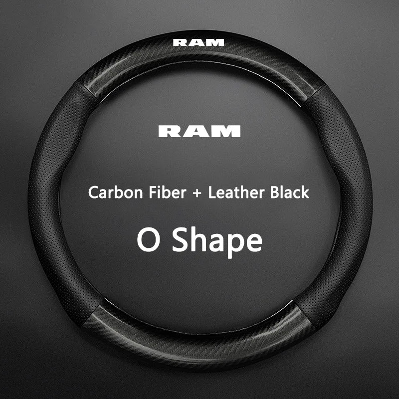 Breathable Nappa Leather Anti-Slip Steering Wheel Cover for Dodge Challenger, Charger, Dart & Ram 1500