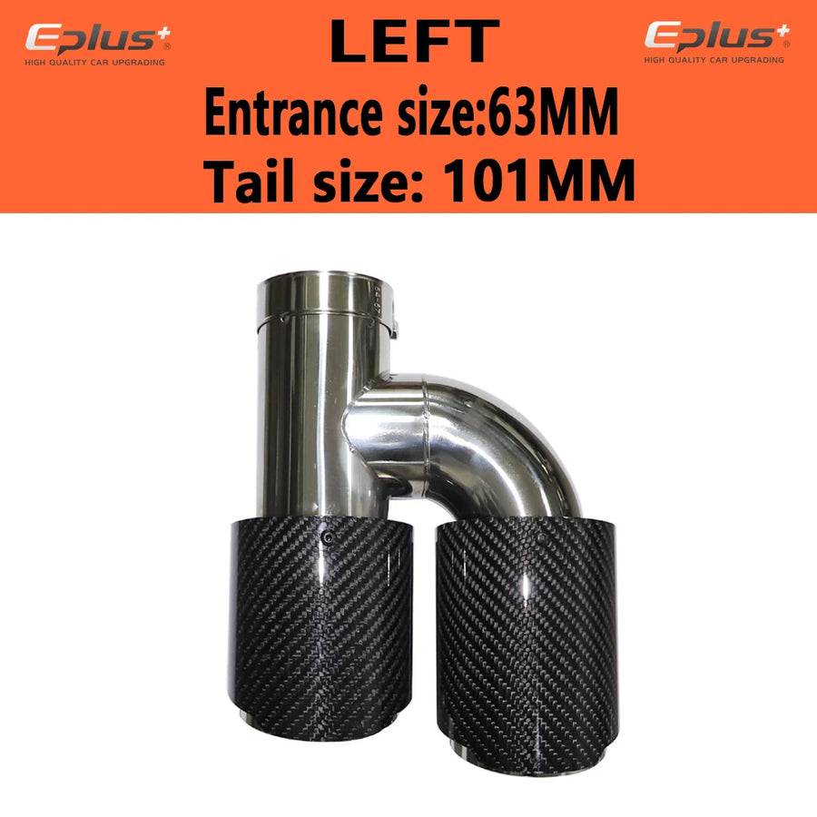 Universal H-Shaped Dual-Outlet Carbon-Fiber & Stainless Steel Exhaust Tip