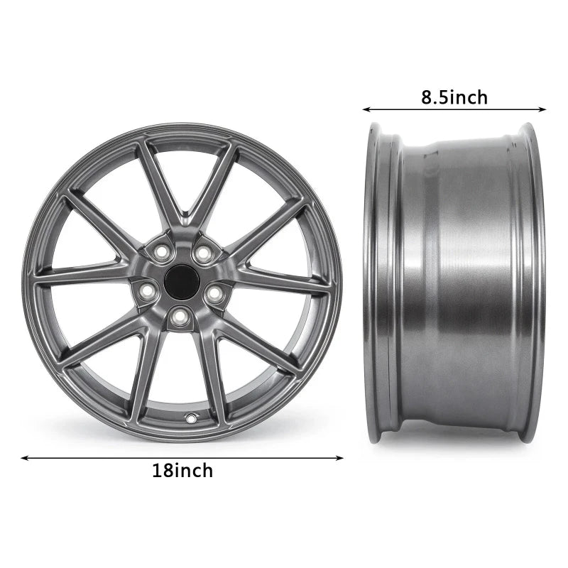 Tesla Model 3 18 x 8.5-Inch Charcoal Aero-Style Alloy Wheel – 2017–2023