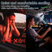 Rechargeable Clip-On Car Fan with LED Display and 360° Rotation