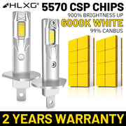 2-Piece H1 LED Headlight Bulb – 6000K, Fanless