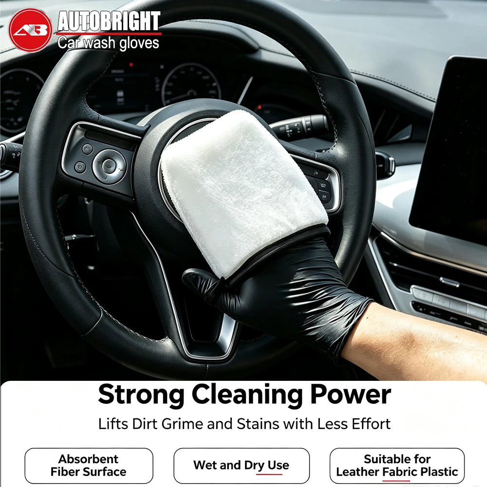 Double-Sided Microfiber Car Interior Cleaning Mitts