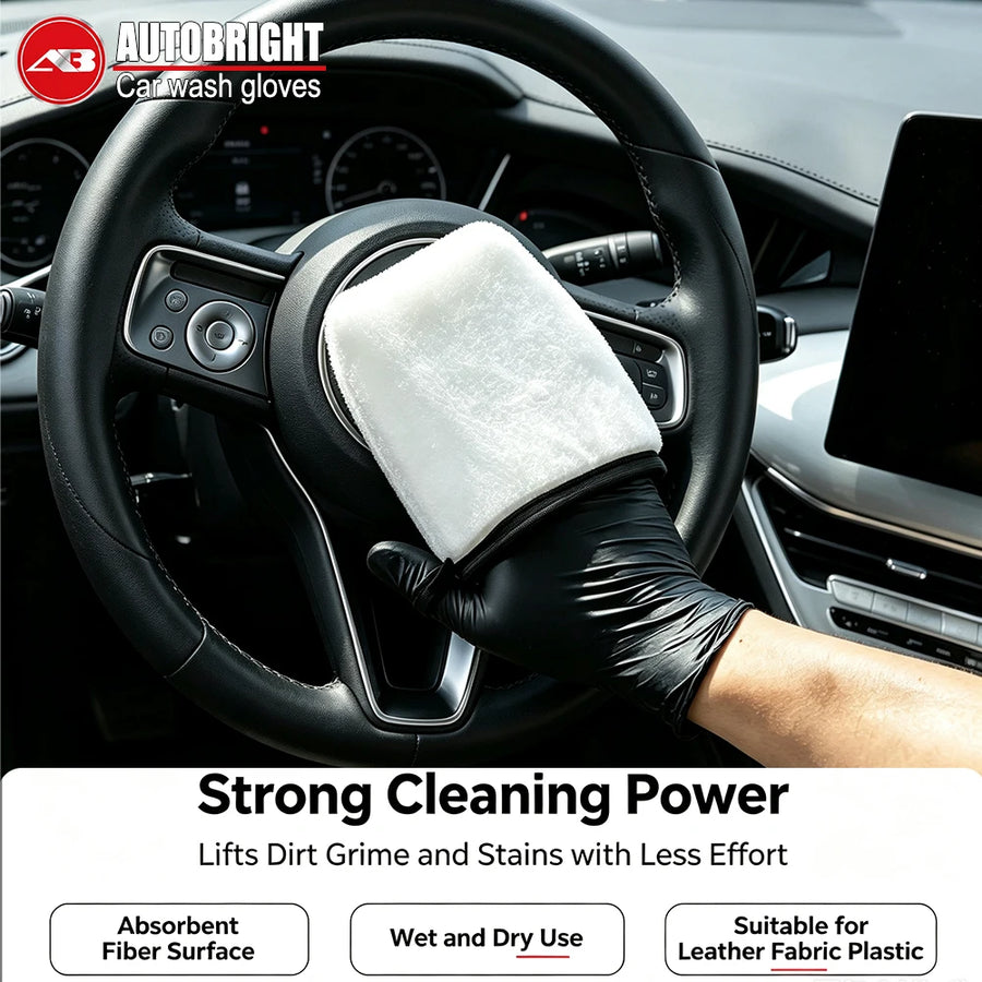 Double-Sided Microfiber Car Interior Cleaning Mitts