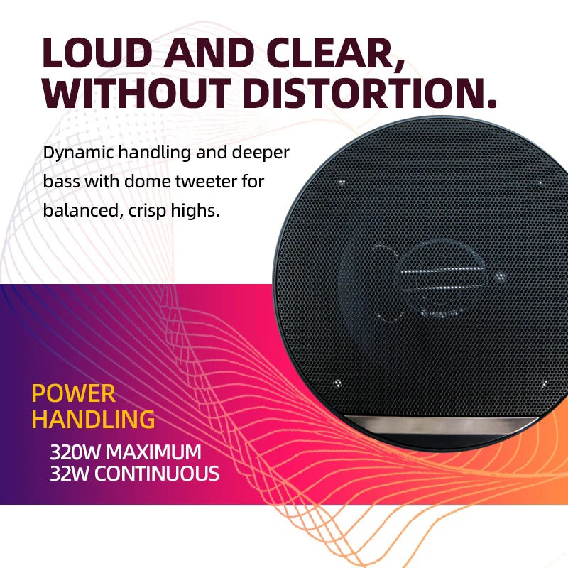 6-Inch 320W 3-Way Coaxial Car Speakers