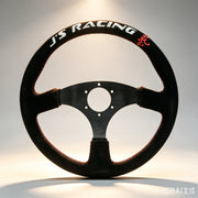 350 mm Black Suede Three-Spoke Racing Steering Wheel