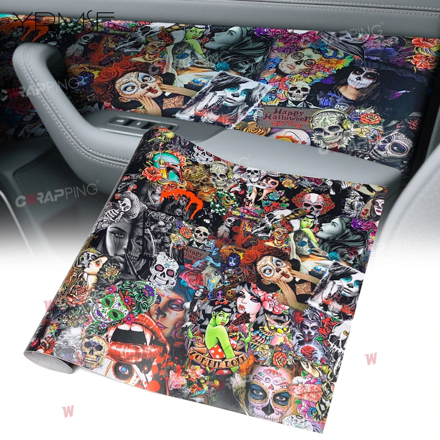 Halloween Retro Graffiti Decorative Vinyl Wrap
