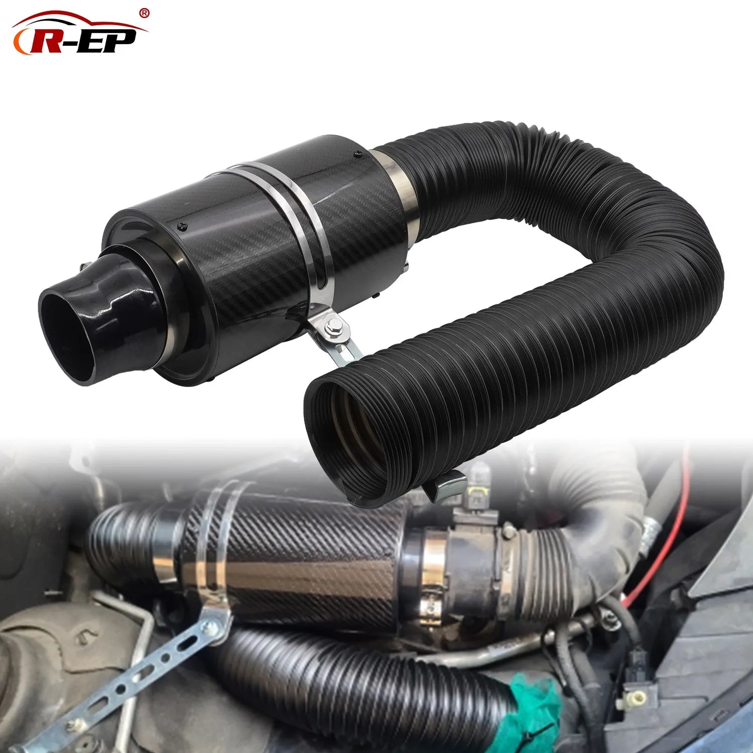 Universal 3-Inch Carbon-Fiber Cold Air Intake Kit