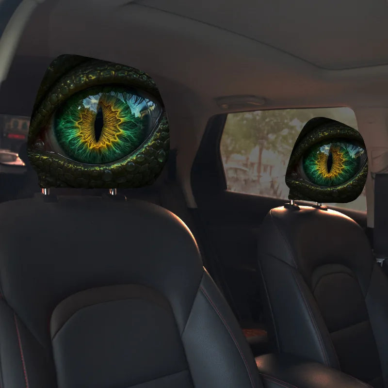 2-Piece Halloween Horror Face Car Headrest Covers – Universal Elastic Protective Sleeves