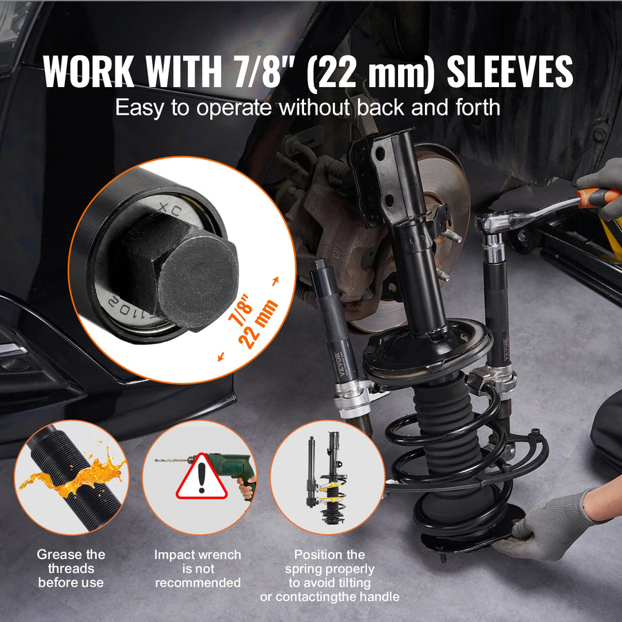 2-Piece Heavy-Duty Coil Spring Compressor Set – 2,646 lb