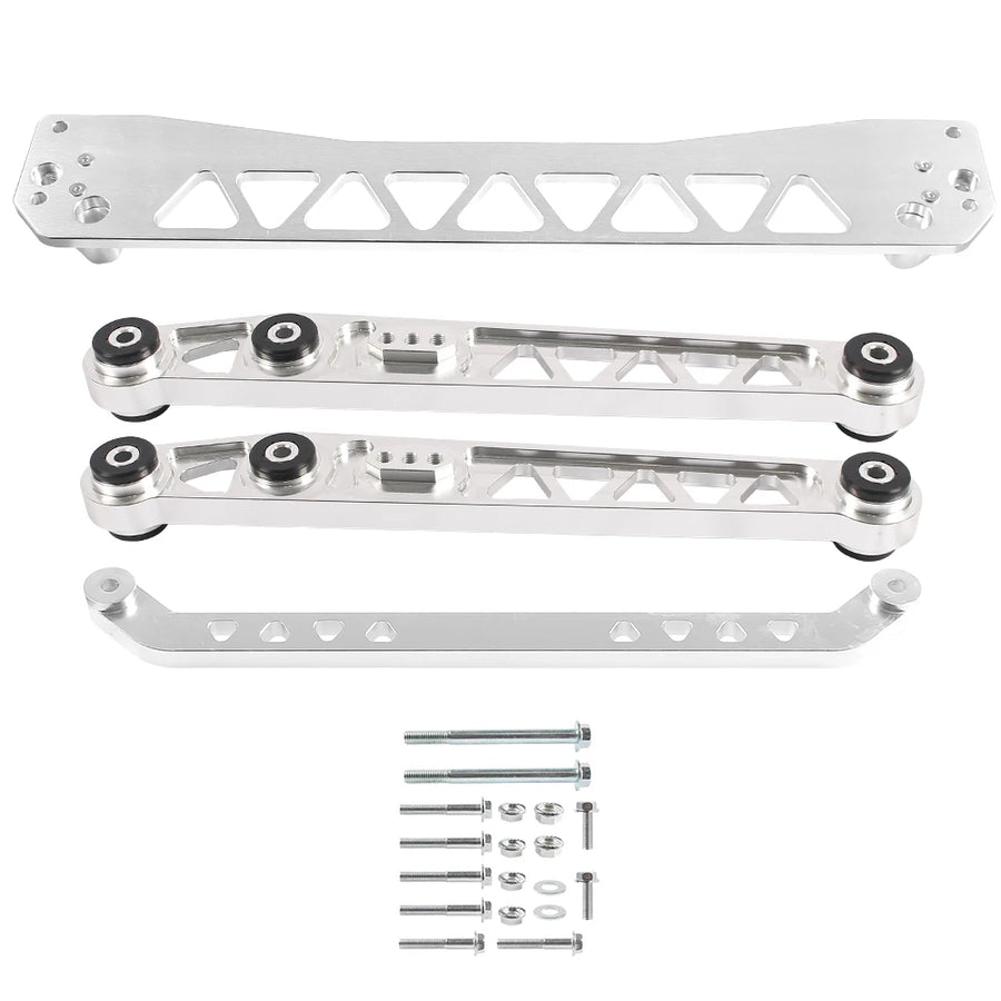 Rear Lower Control Arms LCA with Rear Lower Tie Bar with Rear Subframe Brace for 1996-2000 Honda Civic EK