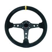 340 mm Suede Deep-Dish Racing Steering Wheel – White or Yellow