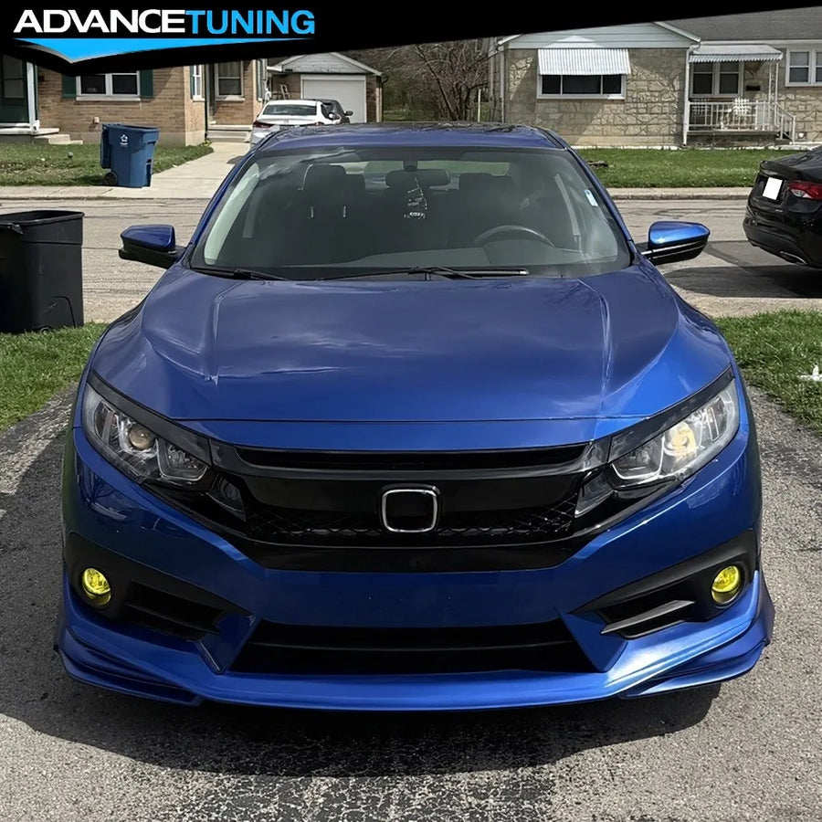 Unpainted Front Bumper Lip & Splitter for 2016–2018 Honda Civic