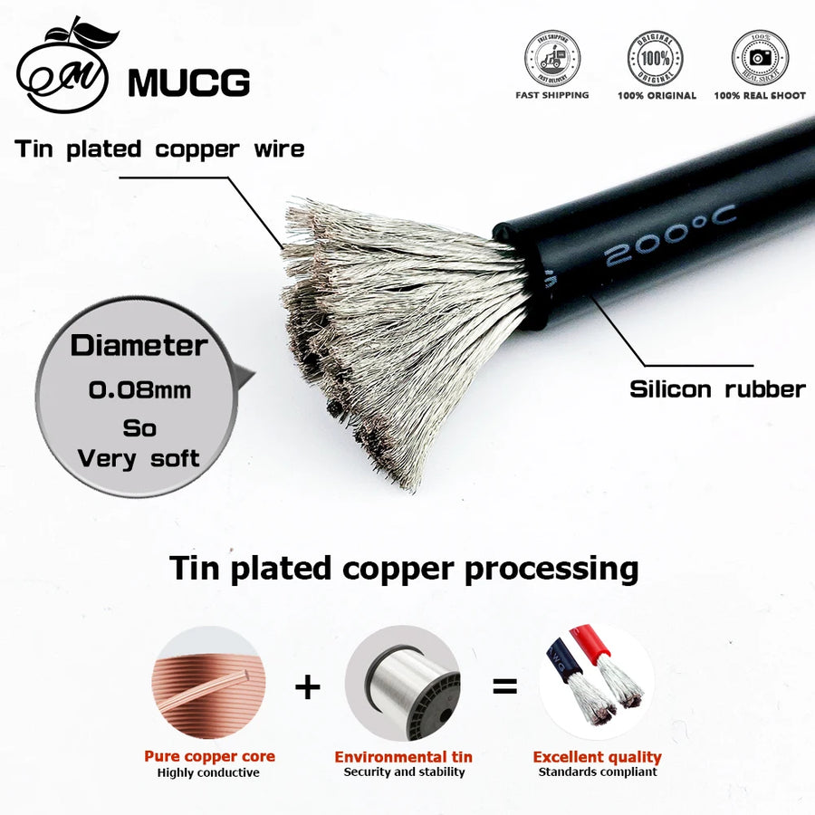 High-Current Silicone Battery Cable - 1m to 50m, 4 AWG to 95mm²